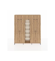 Arges Dolap 12 Raflı 9 Kapaklı 2 Askılı 220x30x243 Çam-Çam/Aytaşı