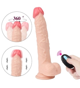ETSMagaza Oynar Başlı Uzaktan Kumandalı Titreşimli Dildo 23 cm