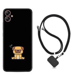 Samsung Galaxy A04E Kılıf Resimli Boyun Askılı İpli Desenli Silikon Series Uyuyan Köpek 1875