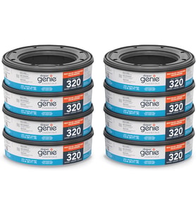 Essentials Yuvarlak Yedek 8'li Paket 2560'a Kadar Yenidoğan Bezi Tutar Kokusuz Sürekli Film İçerir Bebek Bezi Genie Komple ve İfade Kovaları ile Uyumlu