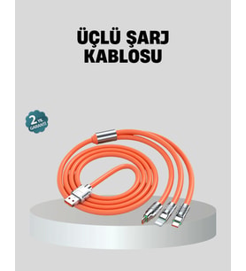 ÜÇLÜ Şarj Kablosu – Yüksek Hızlı, Dayanıklı ve Uzun Ömürlü