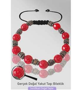 Sertifikalı Fasetli Doğal Yakut Taşı Bileklik - Ayarlamalı (Çok Renkli)