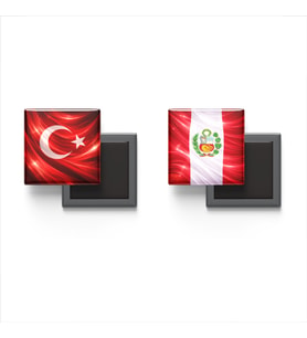 Buzdolap Magnetleri - Peru Bayrağı ve Türk Bayrağı - 2'li Set Magneti