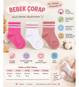 Assn Bebek Çorap USB2206 Rose ADET FİYATIDIR