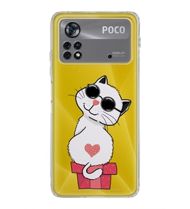 Xiaomi Poco X4 Pro Kamera Korumalı Kapak Coolcat Tasarımlı Şeffaf Kılıf
