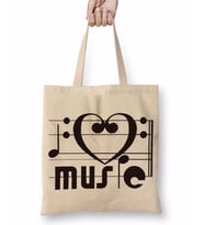 I Love Music Muziği Seviyorum Müzik Bez Çanta Uzun Saplı
