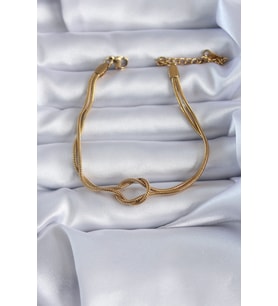316L Çelik Gold Renk Düğüm Model Kadın Bileklik (Karışık)