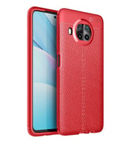 Xiaomi Mi 10T Lite Deri Görünümlü Silikon Kırmızı