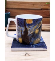 Vincent Van Gogh Set 10 - Yelken Fincan Kupa-Doğal Taş Bardak Altlığı 1