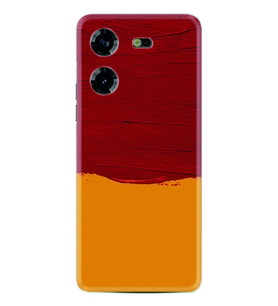Tecno Pova 5 Kılıf Silikon Desen Özel Seri Sarı Kırmızı Boya 1708