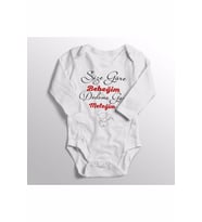 Unisex Bebek Beyaz Size Göre Bebeğim Dedeme Göre Meleğim Baskılı Zıbın