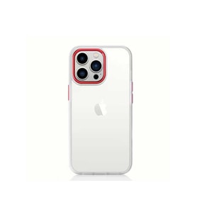 Apple iPhone 12 Pro Max Uyumlu Kılıf Zore Krom Kapak (Kırmızı)