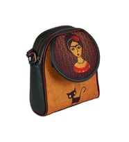 Frida Kahlo Figürlü Küçük Postacı Omuz Çantası Etnik Bohem Style - Yesil (Yeşil)