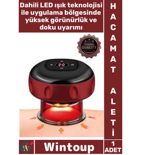 #Hacamat Portatif Geleneksel Tedavi Klinik Vakumlu Şarjlı Led Işıklı Masaj Selülit Hacamat Kupası