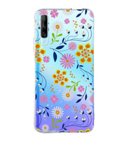 Huawei P Smart Pro Uyumlu Kapak Flowers Tasarımlı Şeffaf Silikon Kılıf
