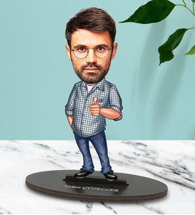 Kişiye Özel Kuzen 2 Tasarımlı Karikatür Biblo