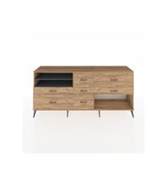 Hyperion Konsol 2 Raflı 7 Çekmeceli  220x44x99 Çam-Antrasit/Çam