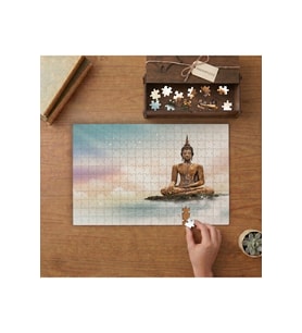 Buddha - Budizm Tasarımı 240 parça Ahşap Puzzle Ahşap Kutuda MP08535