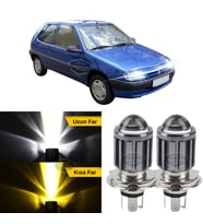 Citroen Saxo 1996-2005 Uyumlu Mercekli Far Ampulü Led Xenon Sarı-Beyaz Far Şimşek Etkili Uzun Kısa