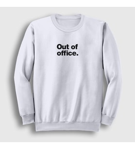 Presmono Unisex Beyaz Out Of Office Ofis Beyaz Yaka Sweatshirt 466391tt (Beyaz)