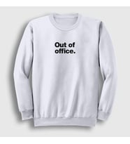 Presmono Unisex Beyaz Out Of Office Ofis Beyaz Yaka Sweatshirt 466391tt (Beyaz)