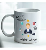 Kişiye Özel İsim ve Fotoğraf Baskılı Mali Müşavir Temalı Kupa Bardak No:001