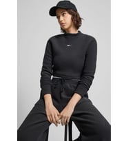 Nike Sportswear Phoenix Plush Kadın Crop Slim Fit Kesim Siyah Sweatshrit