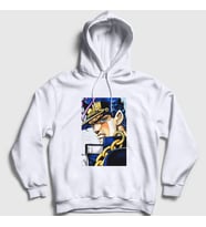 Presmono Unisex Beyaz Jotaro Kujo V2 Anime Jojo Kapüşonlu Sweatshirt 322387tt