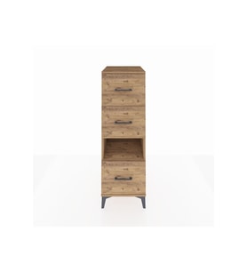 Kronos Dolap Tek Raflı 3 Çekmeceli 44x59x134 Çam-Çam