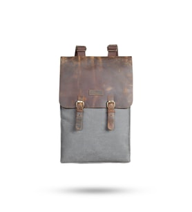 Design 02 15.6 Inch Kanvas - Hakiki Deri Laptop Sırt Çantası