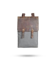 Design 02 15.6 Inch Kanvas - Hakiki Deri Laptop Sırt Çantası