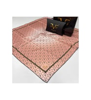 Geometrik Desen Black Seri Twill Eşarp Eşarp Askısı ile Birlikte 90x90 cm Pudra-
