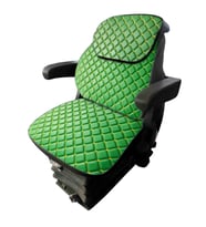Yeni Tip - John Deere Kabinli Traktör Koltuk Kılıfı-3 Parça- Yeşil Deri- BK3-109