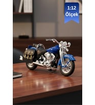 Davidson Uyumlu Softail Heritage Classic Mavi Model Motorsiklet 1:12 Ölçek İnce Detay Diecast