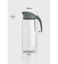 Renga Beluga 1500 ml Gravürlü Cam Sürahi 111021 Pudra (Koyu Füme)