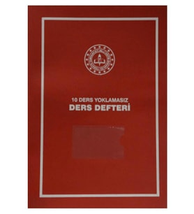 Ders Defteri 10 Dersli Yoklamasız Lise Kırmızı Plastik Kapak