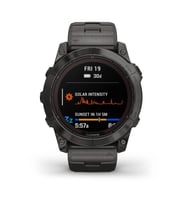 Garmin Fenix 7X Pro Sapphire Solar Karbon Gri DLC Titanyum - Titanyum Kayışlı (Siyah)