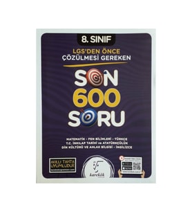 Karekök Yayınları Karekök 8.sınıf Lgs'den Önce Çözülmesi Gereken Son 600 Soru (Çok Renkli)