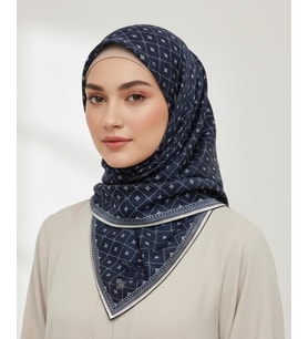İpekal Mono Organik Pamuk Eşarp -  06247 (Lacivert-Beyaz)