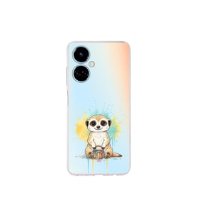Tecno Camon 19 ile Uyumlu Splash Mirket Tasarımlı Şeffaf Silikon Kılıf