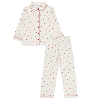 Civil Girls Kız Çocuk Kalpli 10-13 Yaş Pijama Takımı - Ekru