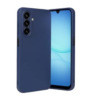 Coverzone Samsung Galaxy A17 5G ile uyumlu K?l?f Deri G�r�n�ml� Thermax Silikon k?l?f Kamera Korumal? Kompakt Tasar?m Galaxy A17 5G i�in Deri G�r�n�m Kapak Lacivert