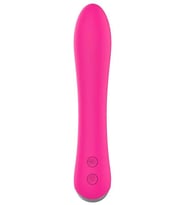 Fastieshop Isıtmalı Güçlü Şarjlı Titreşimli Esnek Silikon Vibratör - 17.5 cm (Pembe)