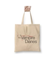 Vampire Diaries Bez Çanta Uzun Saplı Alışveriş Çantası Plaj Çantası (Beyaz)