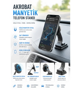 16 Güçlü Mıknatıslı Araç Telefon Tutucu Kaymaz Sabitleme