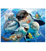 Prime 3D Okyanus Balıkları ve Köpekbalığı Selfie Çift Taraflı Puzzle 500 Parça 37526