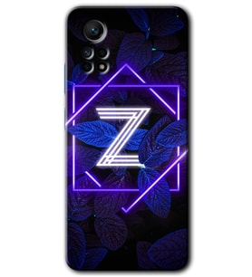 Redmi Note 12 Pro 4G Kılıf HD Desen Baskılı Kılıf - Dark Neon Yaprak Z Harfi