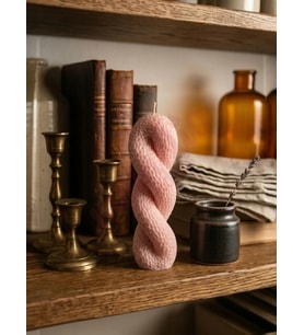 Mumelia Candles Petek Sarmal Mum - Doğal Soya Dekoratif Mum - Pembe