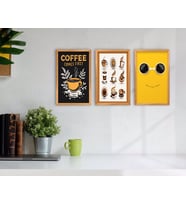 BK Home Coffee Tasarımlı Dekoratif 3’lü Retro Ahşap Tablo-2