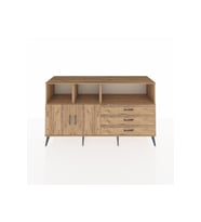Kronos Konsol 5 Raflı 3 Çekmeceli 2 Kapaklı 176x59x99 Çam-Çam